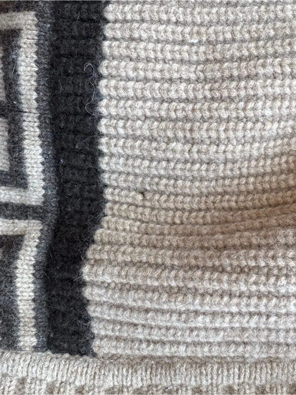 Pendleton Vintage Lambswool Grey Black Patterned Zip Shawl Collar Sweater Medium
